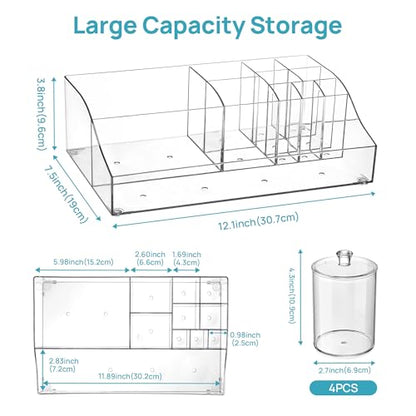 Vtopmart 5 PCS Bathroom Countertop Organizer Sets - color: Clear
