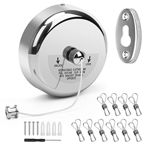 Stainless Steel Retractable Clothesline Outdoor, Shower Laundry Line Indoor