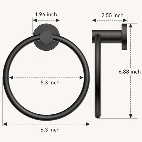 FORIOUS Towel Ring, SUS304 Hand Towel Holder for Bathroom,Oil Rubbed Bronze - color: Oil Rubbed Bronze