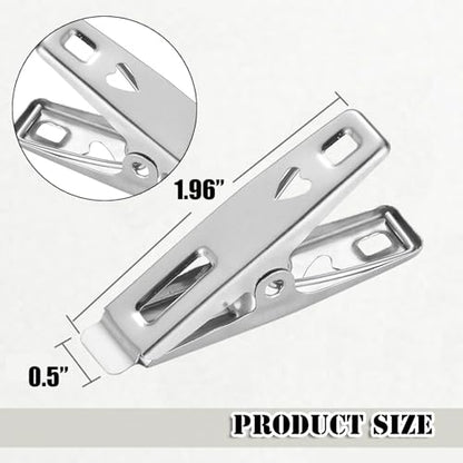 Stainless Steel Towel Clips, Heavy Duty Metal, 20PCS/2in - color: 2inch/20pcs