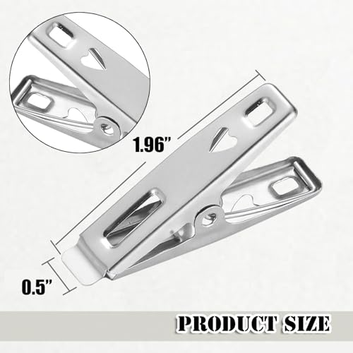 Stainless Steel Towel Clips, Heavy Duty Metal, 20PCS/2in - color: 2inch/20pcs