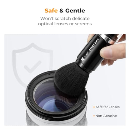 K&F CONCEPT 6-in-1 Keyboard Cleaning Brush Kit for Camera, Lens, PC,Black - color: Black