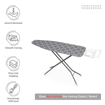 Encasa XO Ironing Board Cover and Pad 54"x18" X-Large, Thick Felt - color: Grey Tiles, size: X-Large (54"x18")