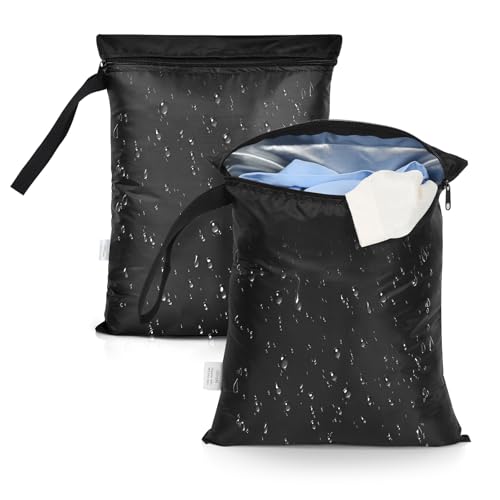 OTraki 2PCS Small Wet Bag for Swimsuit 12x14 Inch Waterproof Wet Dry Bag - size: 12 × 14 inch