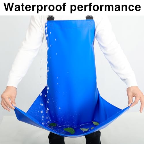 Heavy Duty Waterproof Apron,PVC, Adjustable Cross Strap,Chemical Resistant, for Butchering, Dishwashing, Food Factory - color: Royal Blue