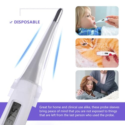 FRCOLOR 100pcs Disposable Digital Covers Easy to Install Probe Sleeves for Home and Use Compatible Digital Thermometers Protects Against