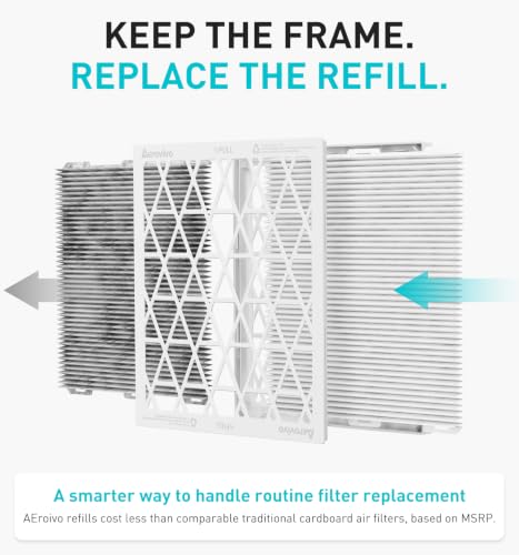 Refillable 14x14x1 Air Filter MERV 8, Reusable Frame & 6 Refills - size: 14" x 14" x 1"