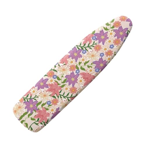 Flashideas Flower Ironing Board Cover and Pad 15x54 Inch Standard Ironing Board Cover with Elastic Edge and Hook and Loop Fasteners Scorch and Stain Resistant Cotton - color: Flower 2