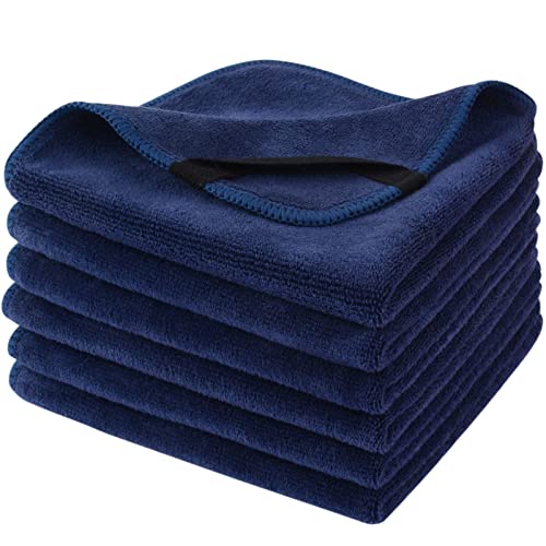 SINLAND Microfiber Facial Cloths Fast Drying Washcloth 12inch x 12inch (6pack, Navy Blue) - color: Navy Blue, size: 1 Count (Pack of 6)