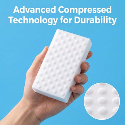 50 Pack High-Density Magic Melamine Sponge Eraser, Extra Durable Nano Cleaning Pads Supplies for Multi-Surface, Non-Crumbling Scrubber for Walls, Shoes, Kitchen & Bath, Just Add Water - size: 50 Pads