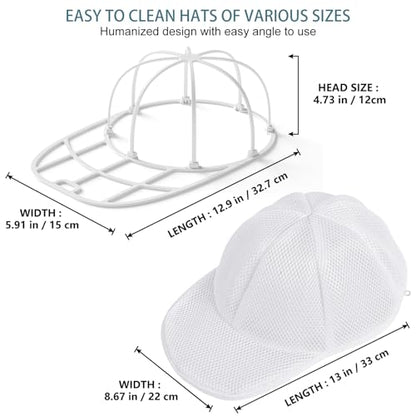 Eiito Hat Washer Cage, Hat Washer for Washing Machine/Dishwasher with Mesh - color: 1Pack white with mesh