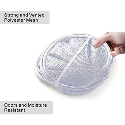 BATTOO Deluxe Strong Mesh Pop up Laundry Hamper Basket with Side Pocket for Laundry Room, Bathroom, Kids Room, College Dorm or Travel White - color: White