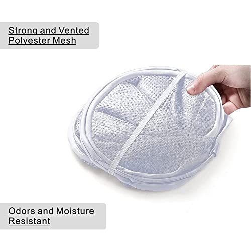 BATTOO Deluxe Strong Mesh Pop up Laundry Hamper Basket with Side Pocket Foldable Hamper for Laundry Room, Bathroom, Kids Room, College Dorm or Travel White + White - color: White+White