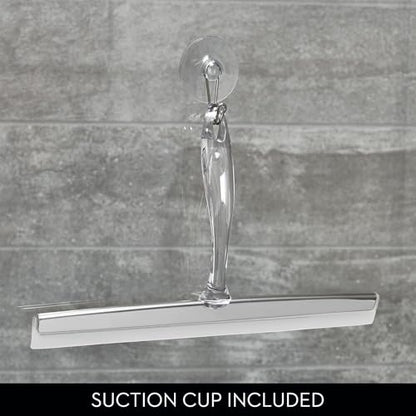 iDesign Bathroom Shower Squeegee, Set of 2, Clear/Stainless Steel - color: Clear/Stainless, style: Pack of 2