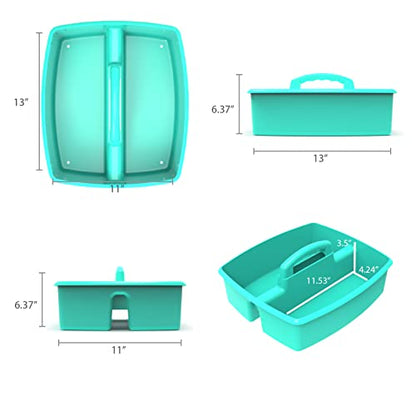 Storex Industries 13" x 11" x 6.375" Large Caddy, Teal - color: Teal, size: 1-Pack, style: Large