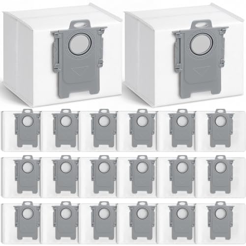 20-Pack Q7 M5+, Q5+ Replacement Dust Bags for Roborock Q5 Max+, Q5 Pro+, S8,S7 Pro Ultra, S7MaxV Ultra, S8+, Q7,Q8 Max+, Q10 S5+,Q10 X5+ Vacuum Bags for Roborock, Disposable Dust Bags