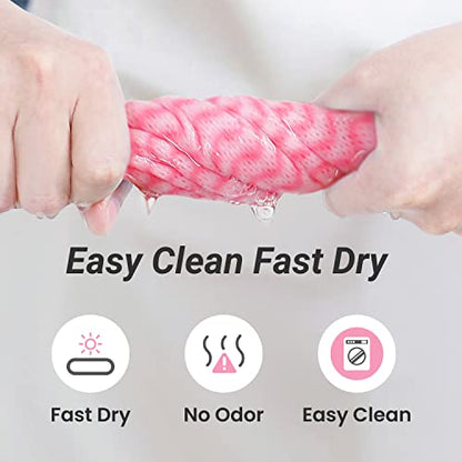 Reusable Cleaning Cloths Dish Paper Towels, Domestic Cleaning Towels, Multipurpose Quick-Dry Rag Dish Cloths Heavy Duty Handy Wipes for Kitchen 25 Count 14.2"X15.7", Pink - color: Pink-25