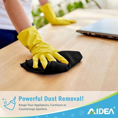 AIDEA Microfiber Cleaning Cloth Black 100PK, Microfiber Towels 11.5"×11.5" - color: Black, size: 11.5in.x11.5in.
