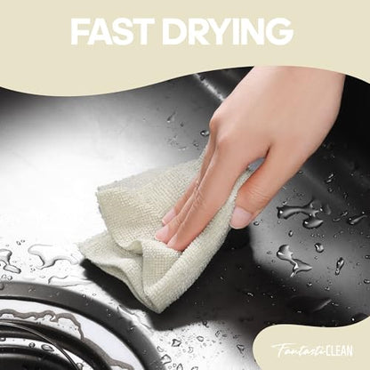 Fantasticlean Microfiber Cleaning Cloth Roll 120 Pack, 8" x 8", Off-White - color: 2 Off-white
