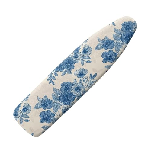 Standard Ironing Board Cover with Elastic Edge and Loop Non-Slip Fasteners Scorch and Stain Resistant Ironing Board Cover Floral - color: Blue Floral Design