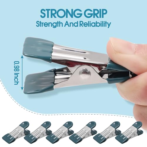 Clothes Pins Heavy Duty, 30 Pack, 2.17 Inch Metal Chip Clips, Dark Green - color: Dark Green