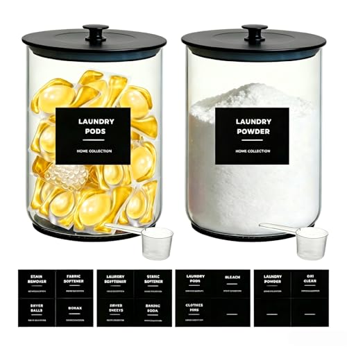 1 Gallon Glass Laundry Detergent Dispenser-Laundry Room Organization-Black - color: Black