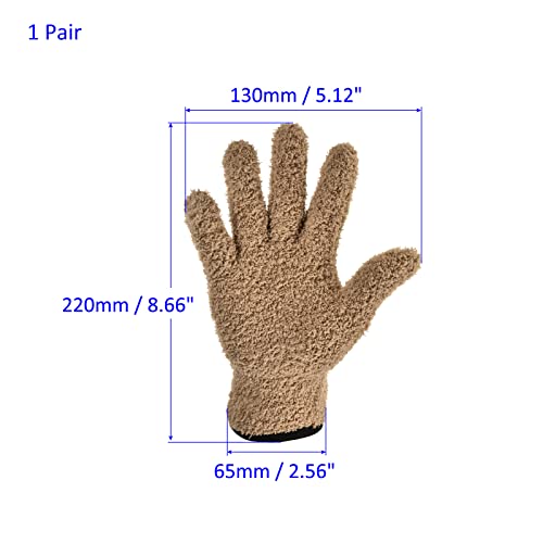 M METERXITY Dust Removal Gloves - Household Cleaning Mitts Soft & Durable, Apply to Kitchen/Garden/Room - color: Brown