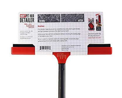 Lilly Brush Mighty Pet Hair Remover Detailer | Cat Hair Remover Carpet Brush for Pet Hair