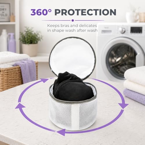 Laundry 360 Sanitized Mesh Wash Bra Bag for Delicates White Color | Protective Laundry Bag | Machine Washable Lingerie Net Bag - size: 1 Pack