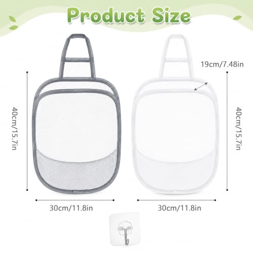 2 Pack Foldable Laundry Hamper, Hanging Laundry Hamper for Home