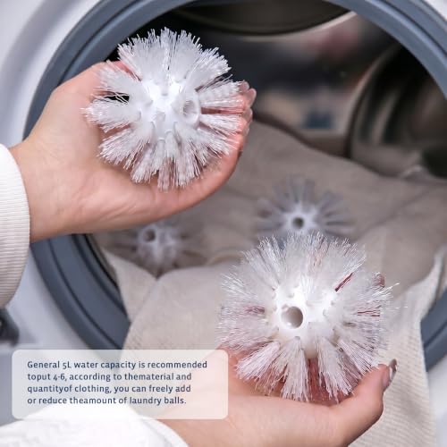 4Pcs Reusable Laundry Balls Anti-Tangle Washing Machine Balls with Bristles - color: 4pcs