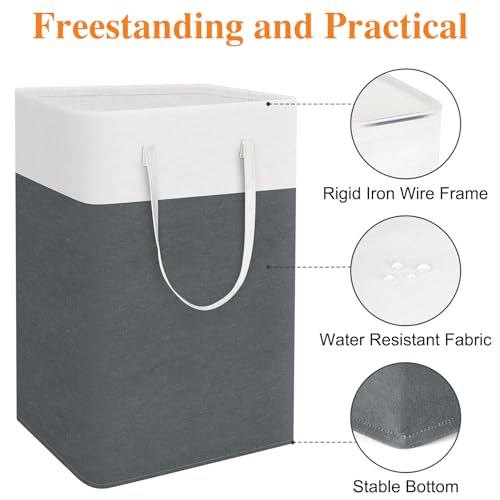 TasticTotes Laundry Basket 3-Pack, Laundry Hamper, 75L-Grey - color: Grey, size: 75L