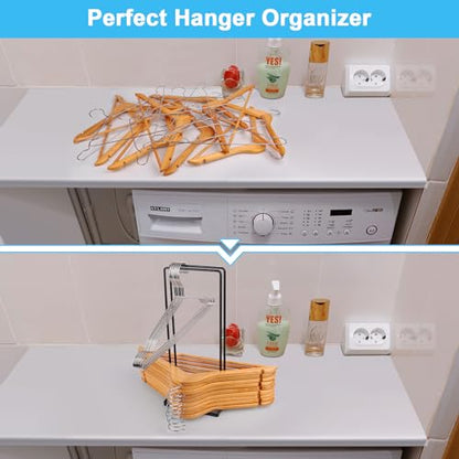 Hanger Organizer Stacker, Clothes Hanger Holder for Closet Laundry Room, Hangars Stacker Hold up 110 Wire Hangers for Storage Organizer, Hanger Rack Stand for Adult Child Velvet Pants Hangers - size: 1 Pack