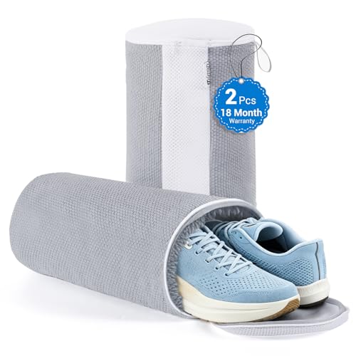 2-Pack Shoe Washing Machine Bags for Sneakers & Delicate Shoes, Grey - color: Grey