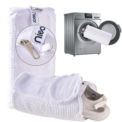 Shoe Washing Machine Bag 2pcs, White - Reusable Shoe Laundry Bags for Washer & Dryer, 360 Deep Clean for Sneakers, Tennis Shoes, Slippers, Durable, Quiet Operation, Protects Shoes, Versatile Use - color: White