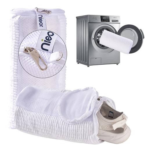 Shoe Washing Machine Bag 2pcs, White - Reusable Shoe Laundry Bags for Washer & Dryer, 360 Deep Clean for Sneakers, Tennis Shoes, Slippers, Durable, Quiet Operation, Protects Shoes, Versatile Use - color: White