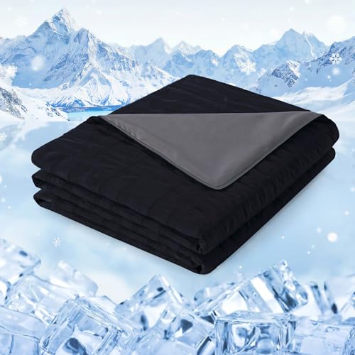 GEMBED Summer Cooling Blanket for Hot Sleepers - King Size, 90"x108" - color: Black, size: King (108"x90")