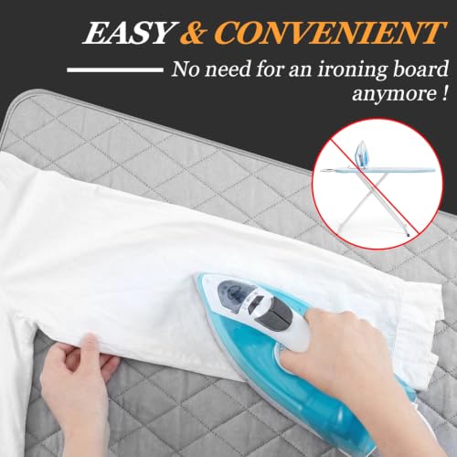 Tegeme 35.4 x 63 Inch Ironing Mat, Heat Resistant Foldable Iron Board Pad - size: 35 x 62 Inch