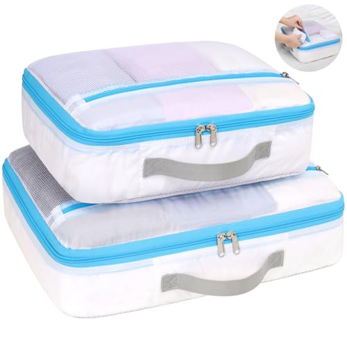Cambond Mesh Packing Cubes for Travel Women - Lightweight Travel Bags Luggage Packing Organizer Travel Cubes for Suitcase with Handle - style: 2 Set (1L+1M)