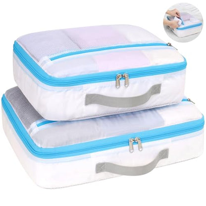 Cambond Mesh Packing Cubes for Travel Women - Lightweight Travel Bags Luggage Packing Organizer Travel Cubes for Suitcase with Handle - style: 2 Set (1L+1M)