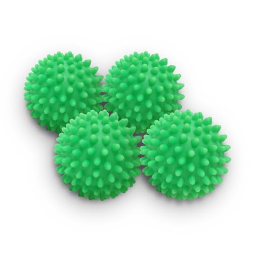 Dryer Balls 4 Pack - Non-Toxic Reusable Dryer Balls (Green) - color: Green