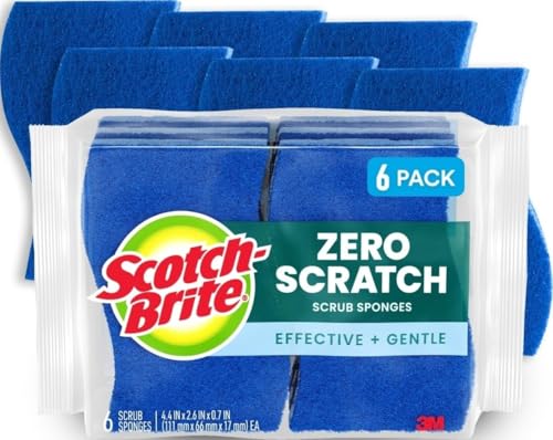Scotch-Brite Zero Scratch Scrub Sponge, 6 Pack - size: 6 Scrub Sponges