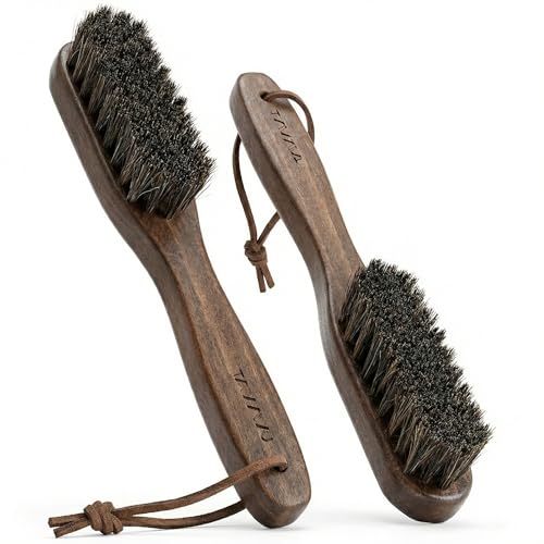 TAKAVU Horsehair Laundry Stain Brush Set, 2 Pack, Soft Bristle