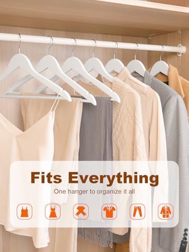 HOUSE DAY White Wooden Hangers 30 Pack, Heavy Duty Wooden Coat Hangers - color: White, size: 30 Pack
