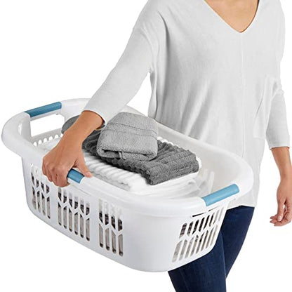 Rubbermaid Laundry Basket XL Hip-Hugger Basket 2.1-Bushel White Laundry Storage/Bathroom/Bedroom/Home Closet - size: 2.1 Bushel, style: XL Hip-Hugger Basket
