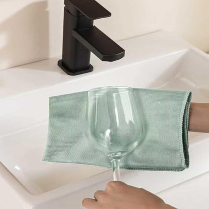Microfiber Glass Cleaning Cloth 8 Pack, 16 Inch x 12 Inch, Lint Free Quickly Clean Window, Glasses, Windshields, Mirrors, and Stainless Steel, Multicolor - color: Multicolor1