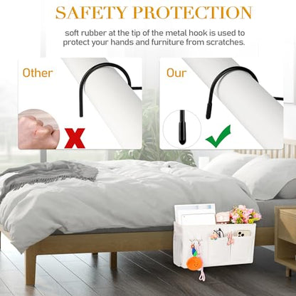 Bedside Caddy Bedside Storage Bag for Headboards/Bunk Bed - color: White