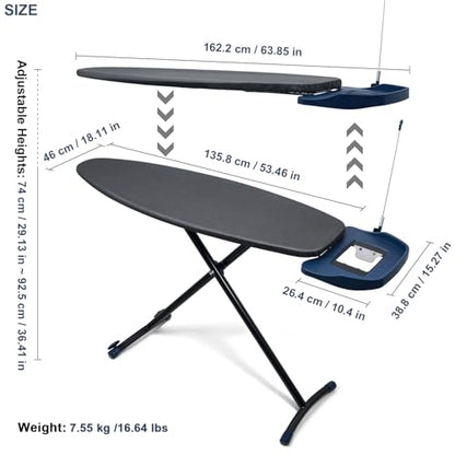 Duwee 18"×53" Extra Wide Ironing Board with Retractable Iron Rest - size: 18"×53"