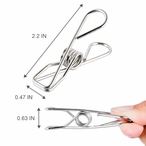 Clothes Pins Metal Stainless Steel Clothespins Laundry Pin Bag Photo Clips - size: 20pcs small size Clothes Pins