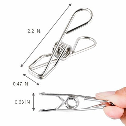 Clothes Pins Metal Stainless Steel Clothespins Laundry Pin Bag Photo Clips - size: 20pcs small size Clothes Pins